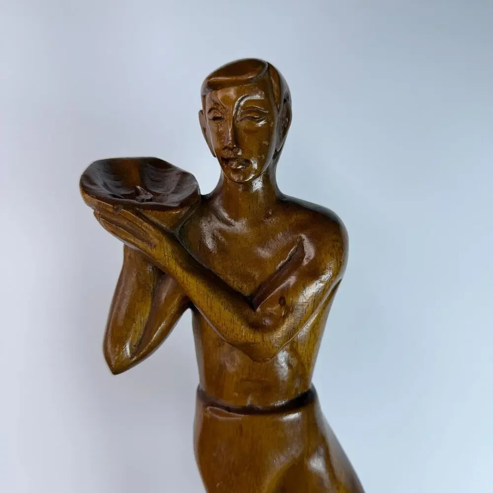Vintage Hand Carved Wooden Figurine Primitive Folk Art